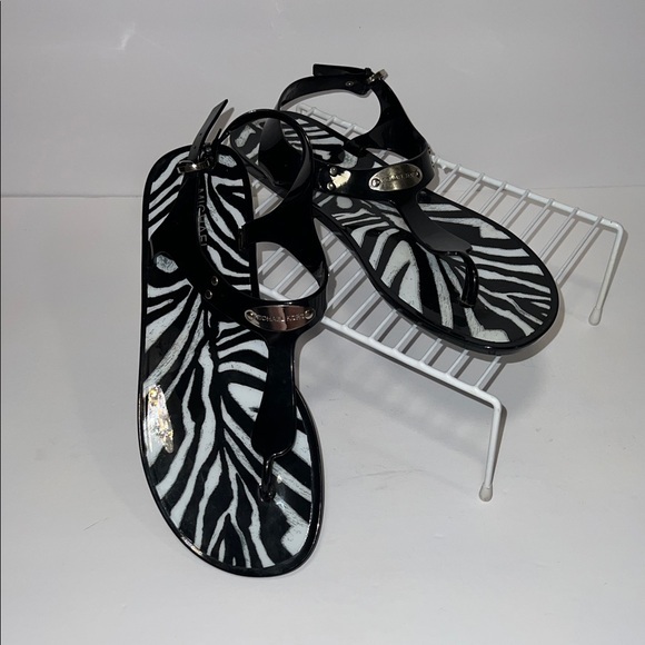 Michael Kors Shoes - Michael Kors Zebra Jelly Sandals, Black & White, Women 10